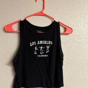 Monarch Black Los Angeles California Crop Top